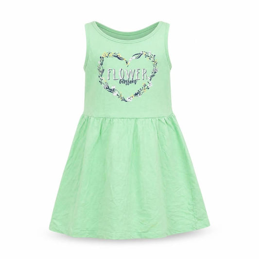 YFK Girls Green   Fit & Flare  Size 10 Years  - flower
