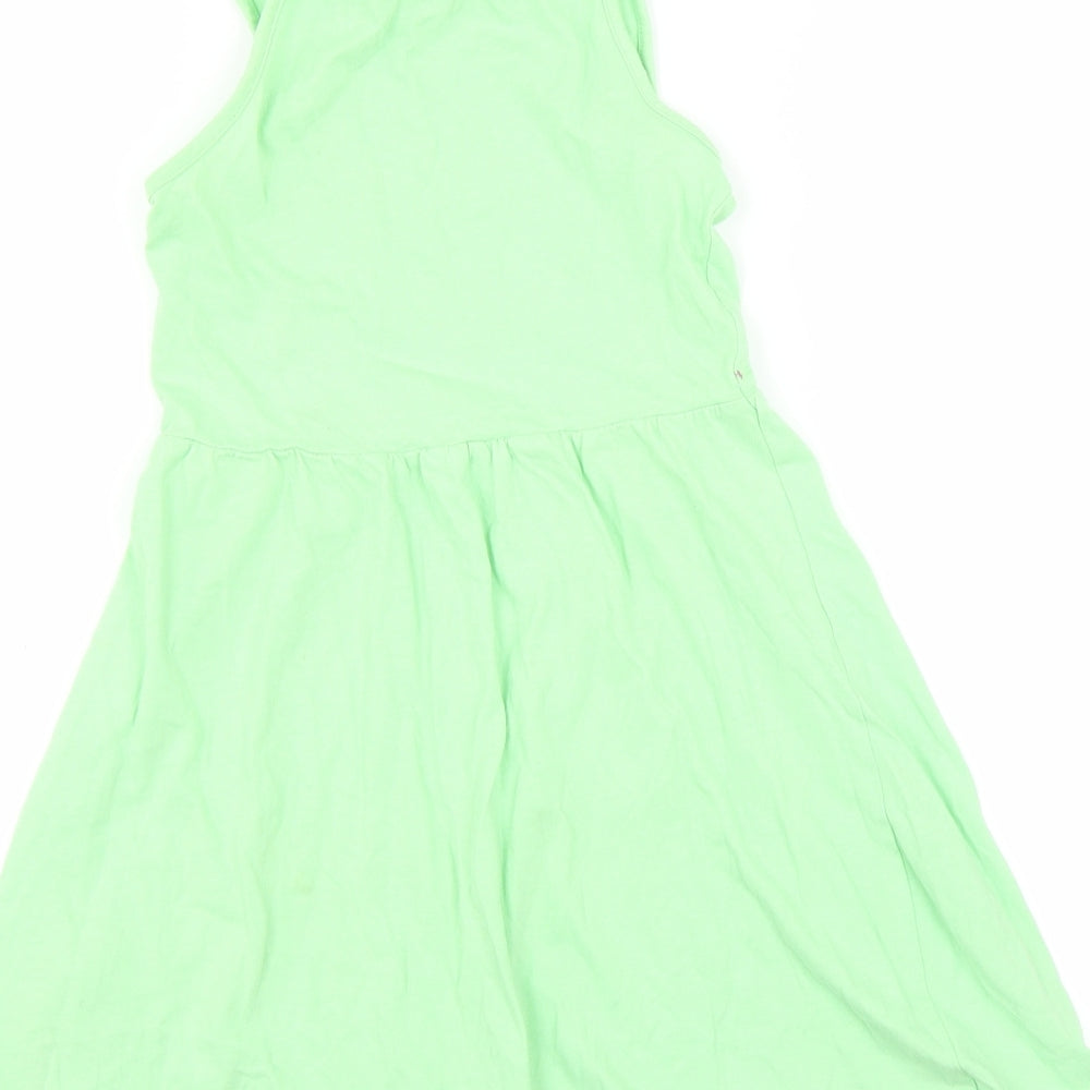YFK Girls Green   Fit & Flare  Size 10 Years  - flower