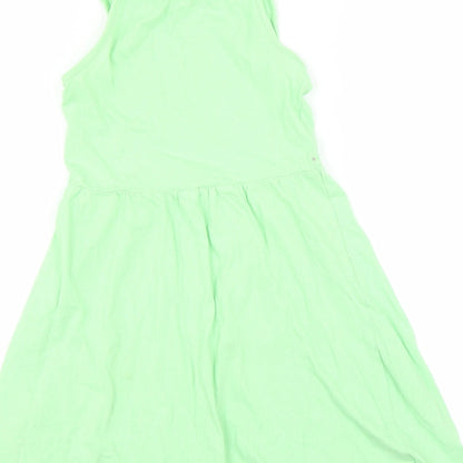 YFK Girls Green   Fit & Flare  Size 10 Years  - flower