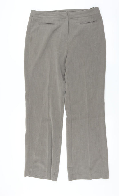 Womens UK Size 14 Mia Moda Regular Fit  Green Trousers
