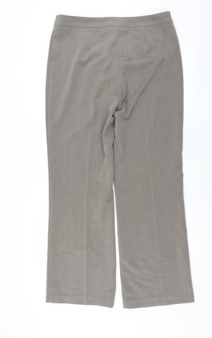 Womens UK Size 14 Mia Moda Regular Fit  Green Trousers