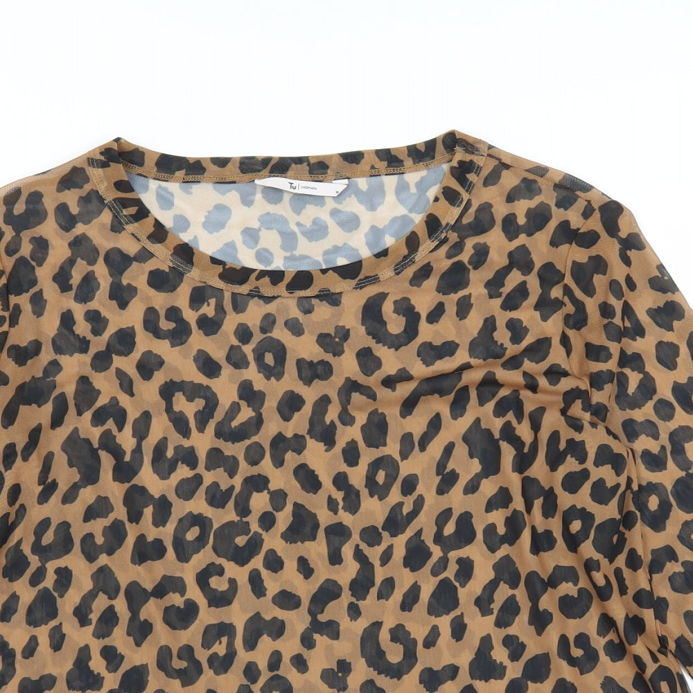 Womens UK Size 14 Sainsburys Brown Basic Blouse
