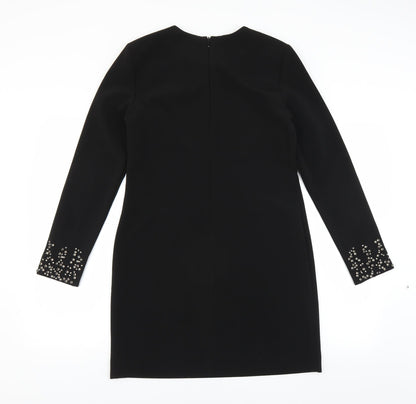 H&M Womens Black   Shift  Size 10  - beaded cuffs