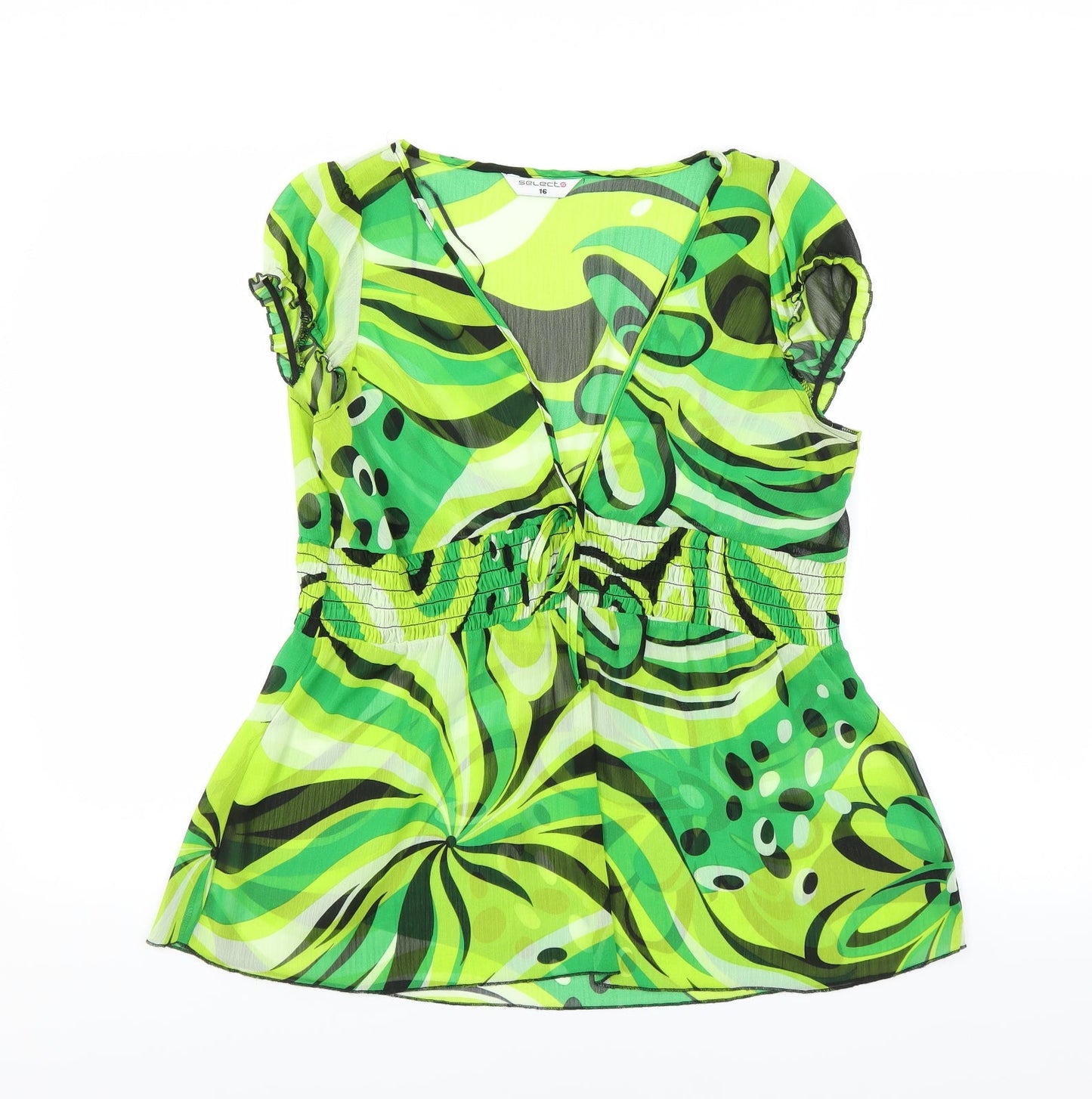 Womens UK Size 16 Select Green Basic Blouse