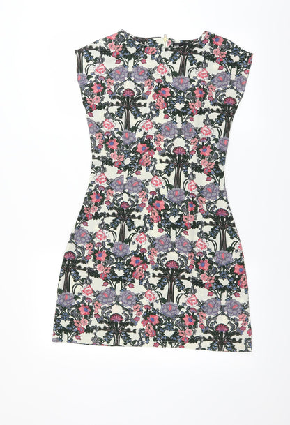 Mela London Womens Ivory Floral  Sheath  Size 8