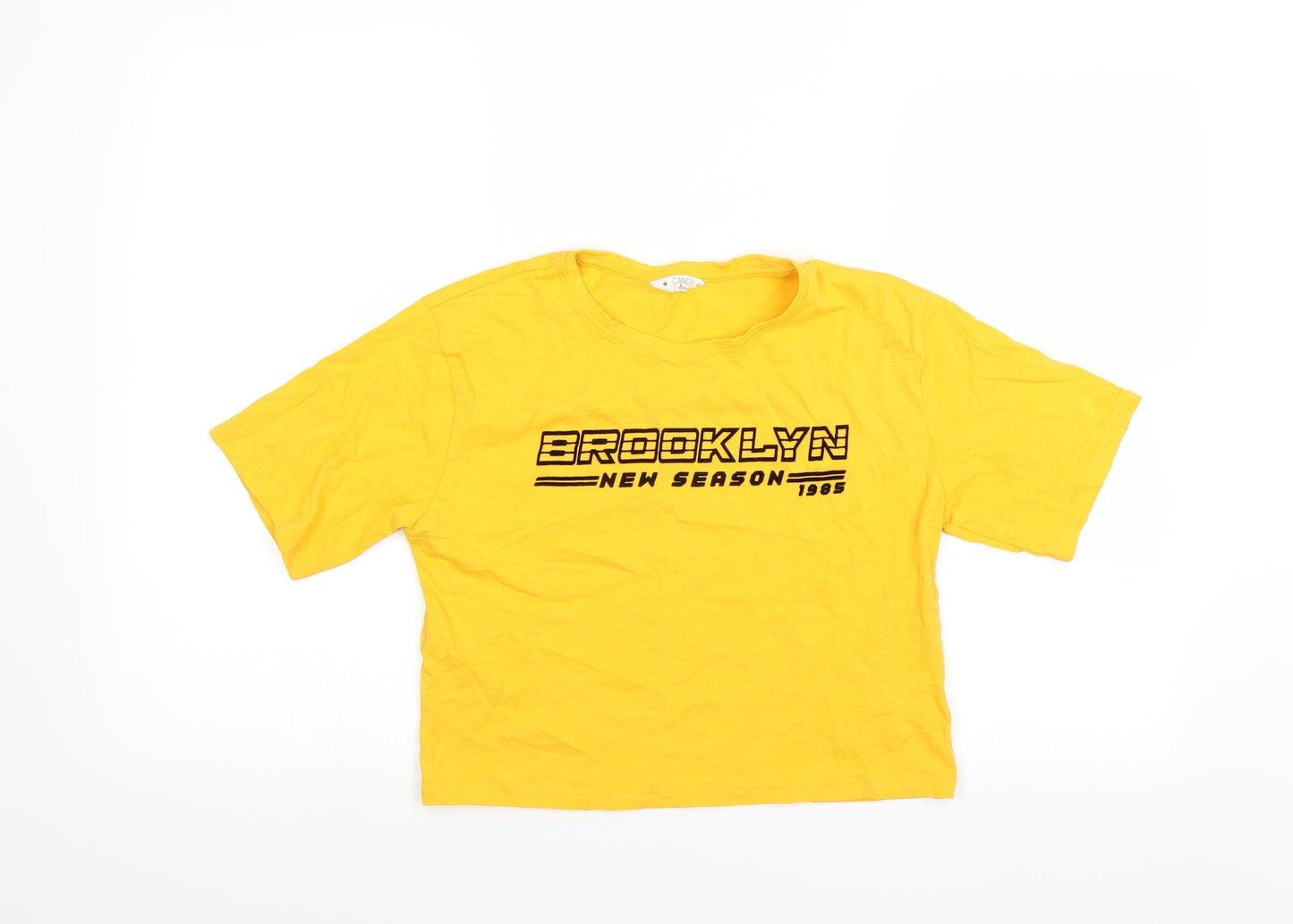 Matalan Girls Yellow   Cropped T-Shirt Size 13 Years  - Brooklyn
