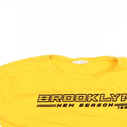 Matalan Girls Yellow   Cropped T-Shirt Size 13 Years  - Brooklyn