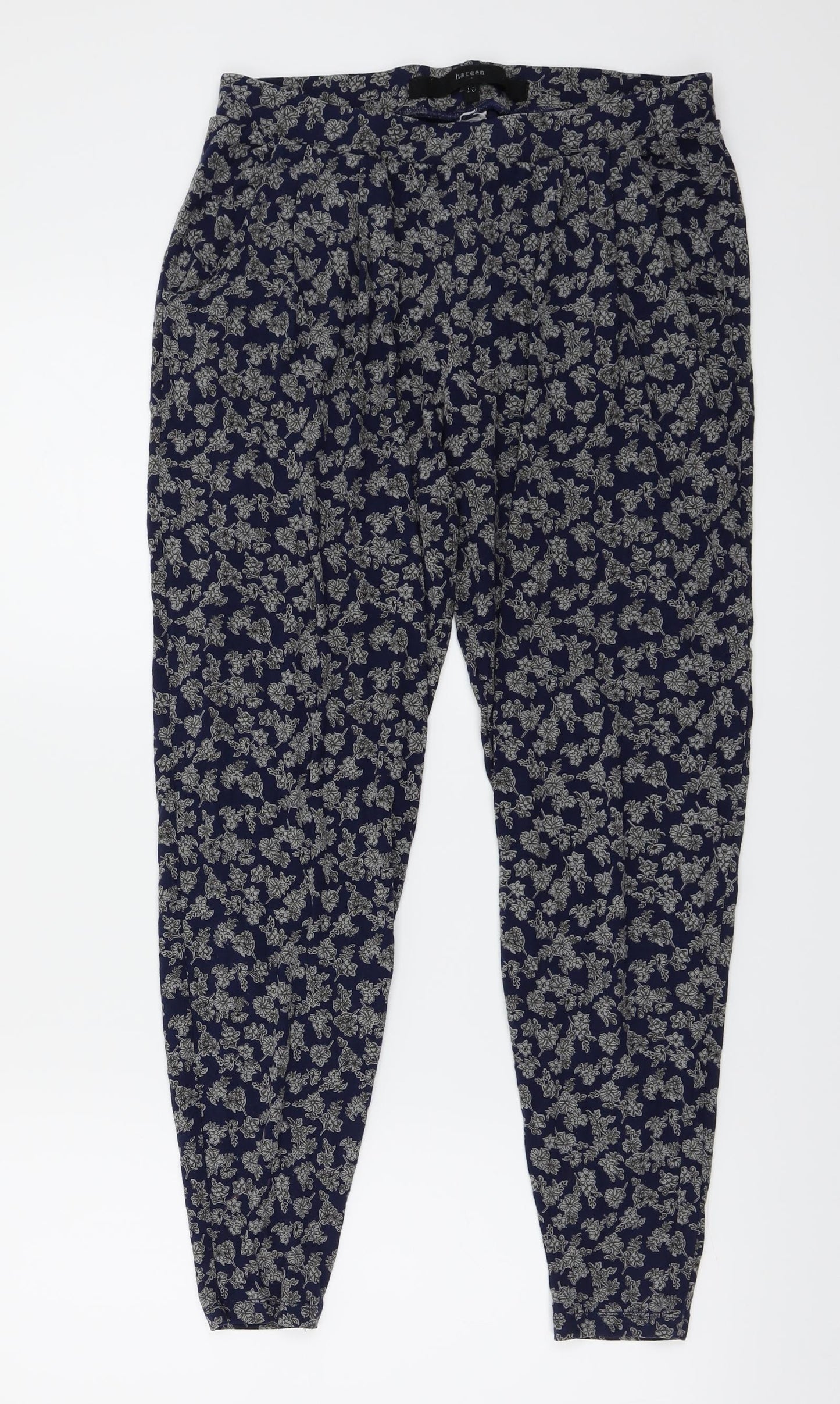 Hareem  Womens Blue Floral   Leggings Size 10 L24 in
