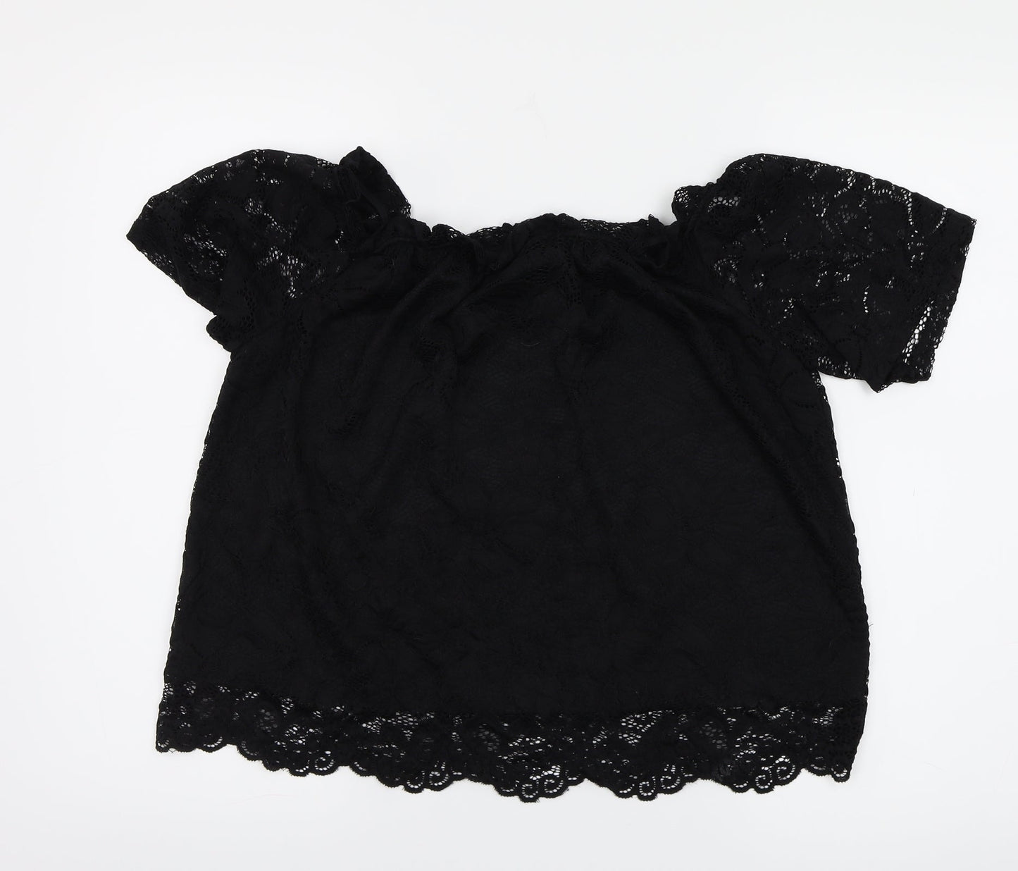 Womens UK Size 10 New Look Black Basic Blouse