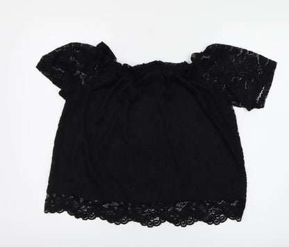 Womens UK Size 10 New Look Black Basic Blouse