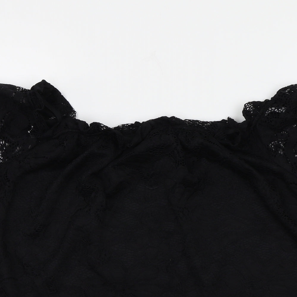 Womens UK Size 10 New Look Black Basic Blouse