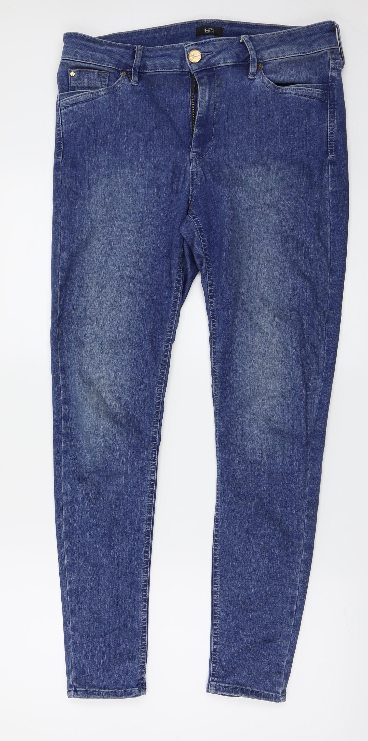 F&F Womens Blue   Skinny Jeans Size 32 in L27 in