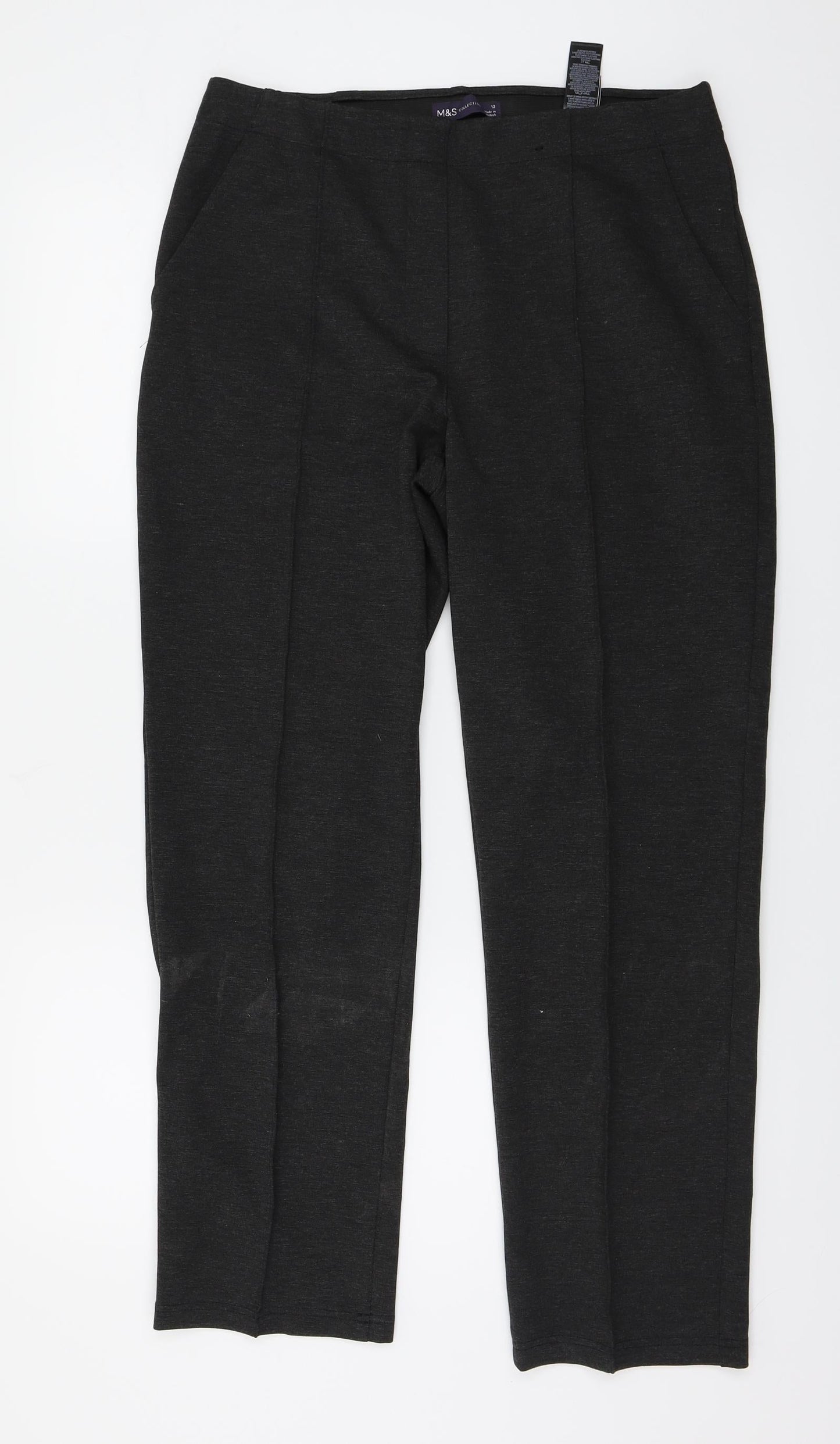 Womens UK Size 12 Marks and Spencer Regular Fit  Grey Trousers