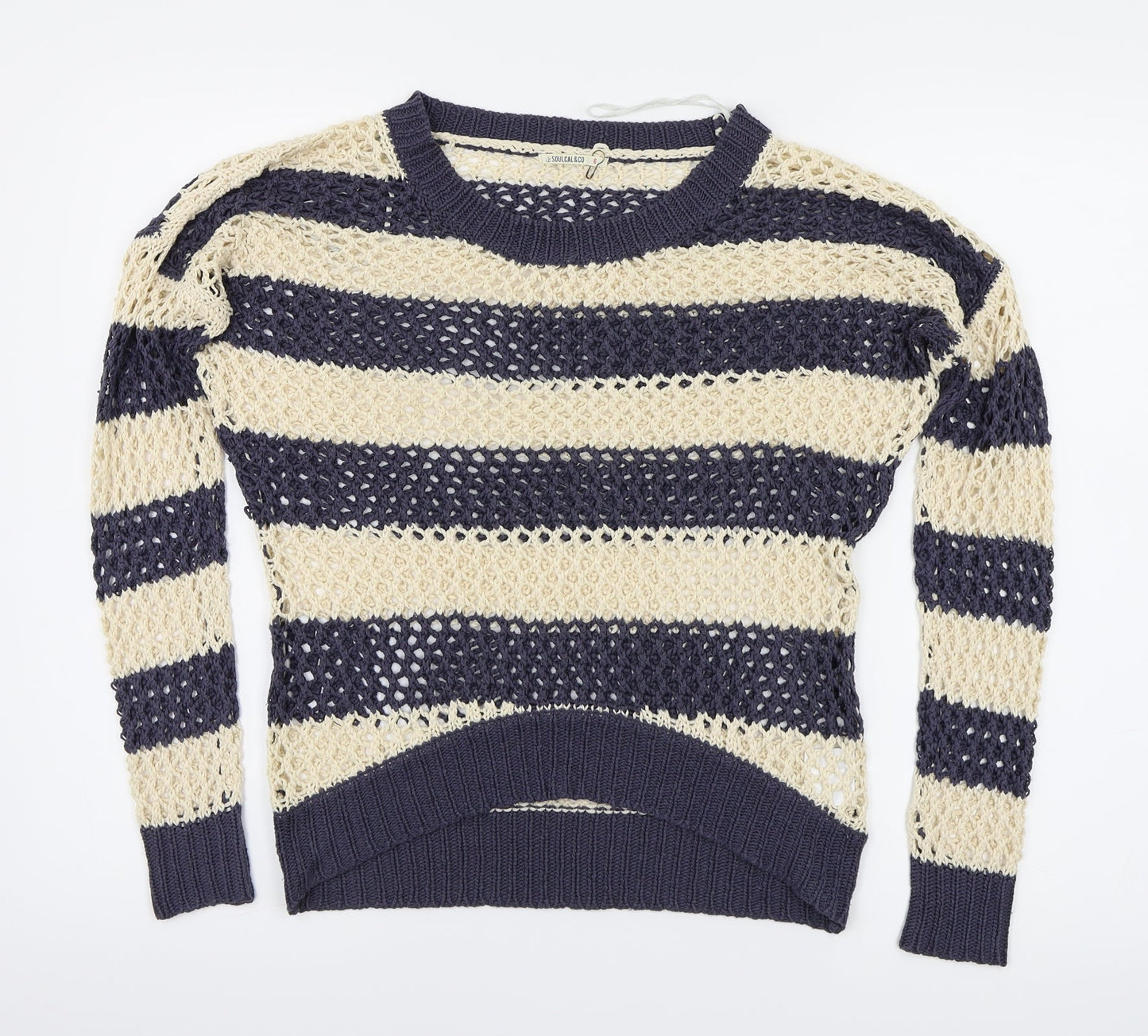 soul & co Womens Ivory Striped  Pullover Jumper Size 6