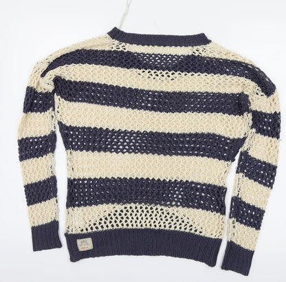 soul & co Womens Ivory Striped  Pullover Jumper Size 6