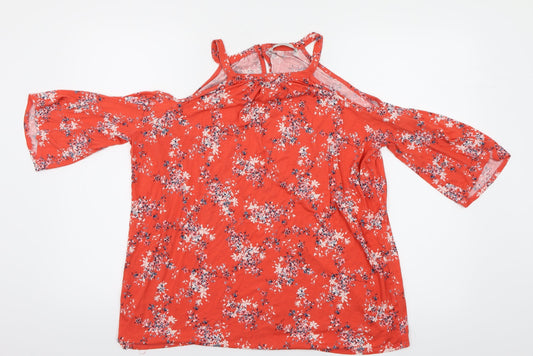 Womens UK Size 16 George Red Basic Blouse