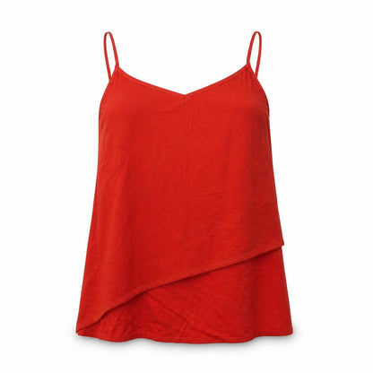 Womens UK Size 12 Papaya Red Basic Blouse