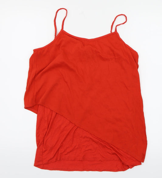 Womens UK Size 12 Papaya Red Basic Blouse