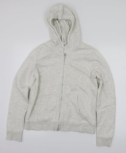 H&M Womens White   Full Zip Hoodie Size M