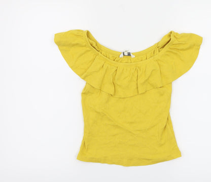 miss evie  Girls Yellow   Basic T-Shirt Size 13-14 Years