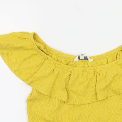 miss evie  Girls Yellow   Basic T-Shirt Size 13-14 Years