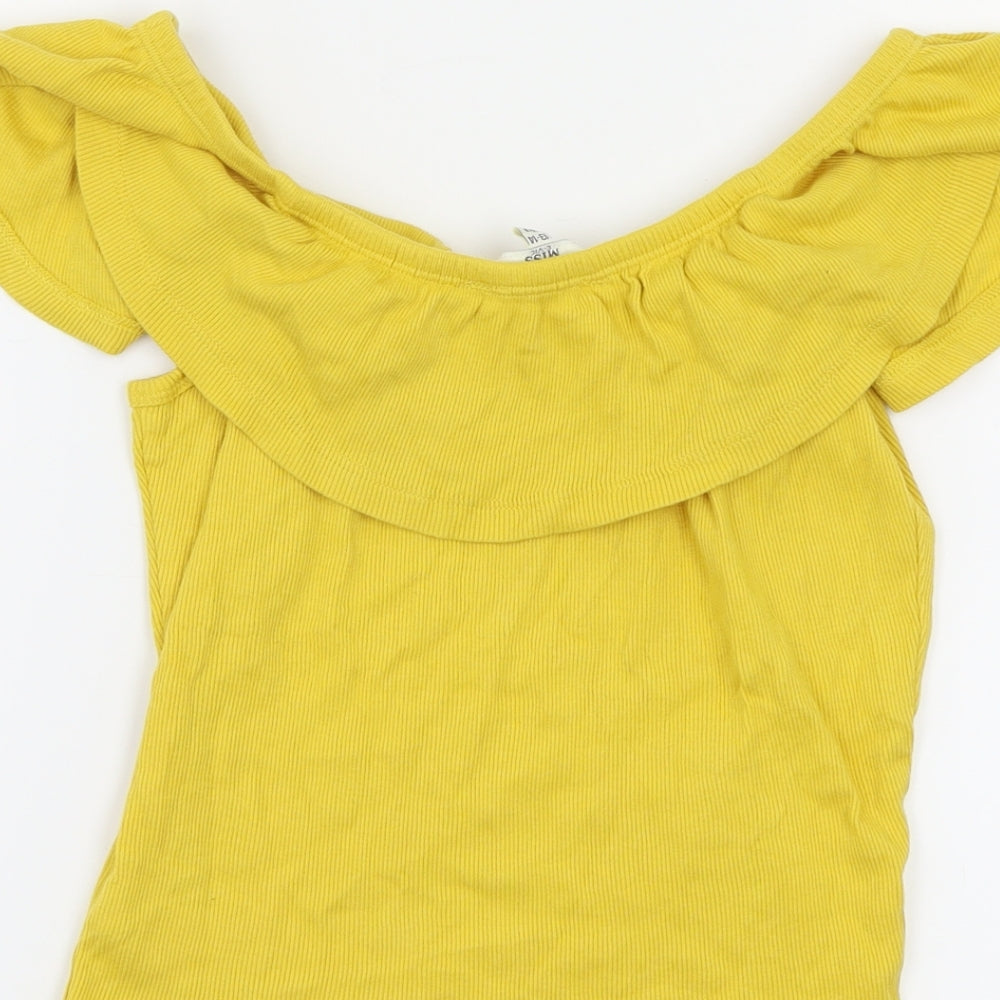 miss evie  Girls Yellow   Basic T-Shirt Size 13-14 Years