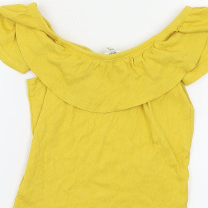 miss evie  Girls Yellow   Basic T-Shirt Size 13-14 Years