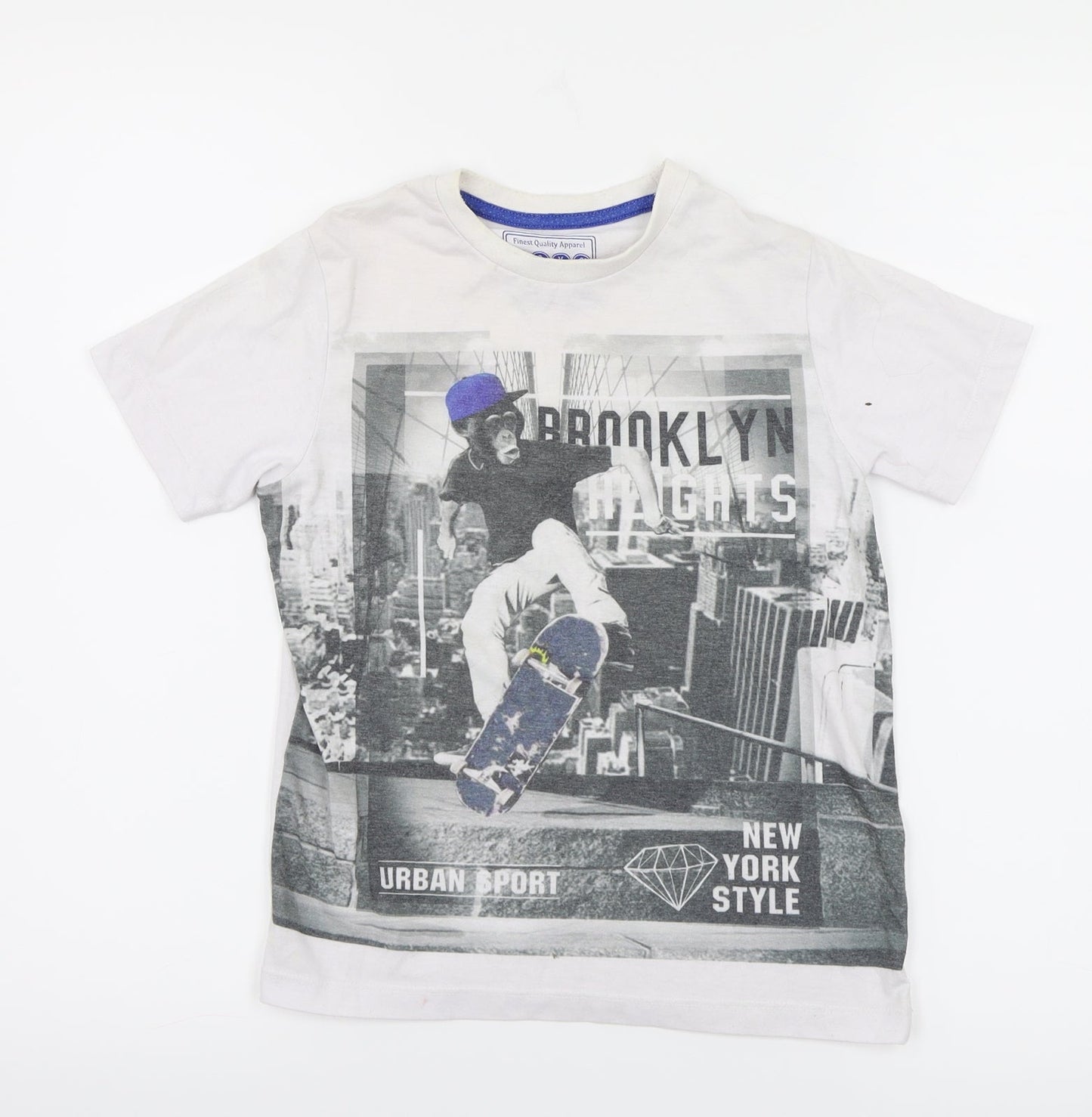 Matalan Boys White   Basic T-Shirt Size 6-7 Years