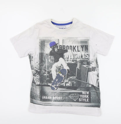 Matalan Boys White   Basic T-Shirt Size 6-7 Years