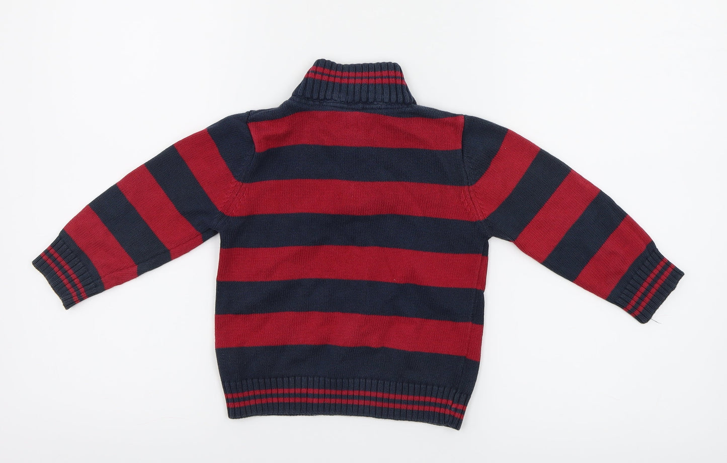 TU Girls Red Striped  Henley Jumper Size 2 Years