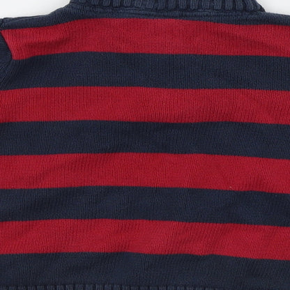 TU Girls Red Striped  Henley Jumper Size 2 Years