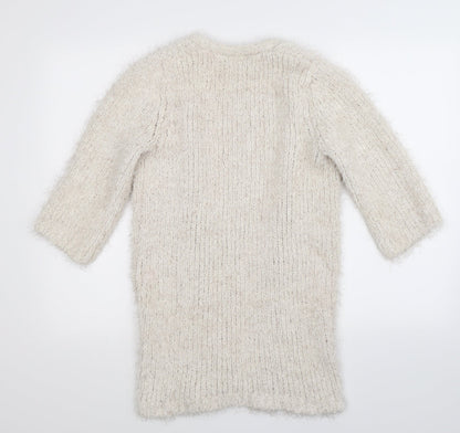 F&F Womens White  Knit Cardigan Jumper Size 6