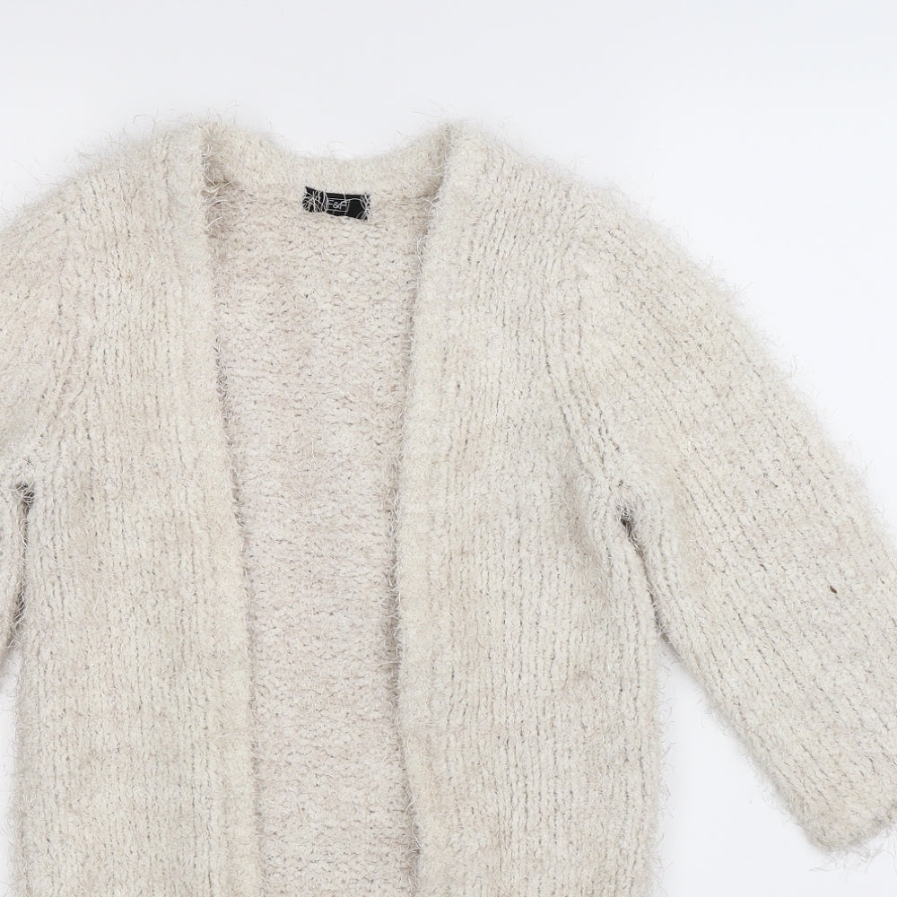 F&F Womens White  Knit Cardigan Jumper Size 6