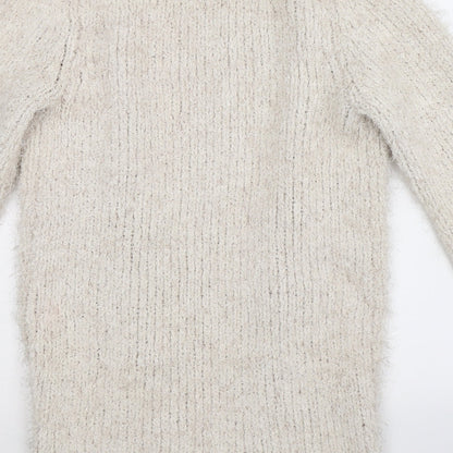 F&F Womens White  Knit Cardigan Jumper Size 6