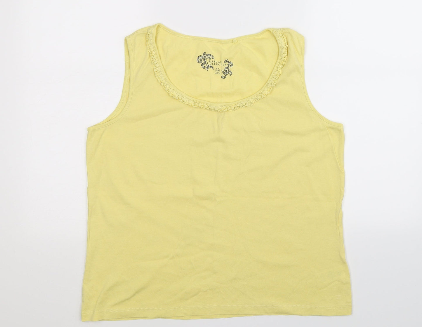 Womens UK Size 16 Debenhams Yellow Basic Tank