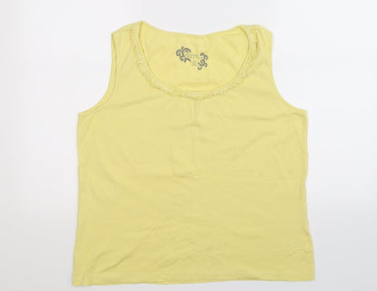 Womens UK Size 16 Debenhams Yellow Basic Tank