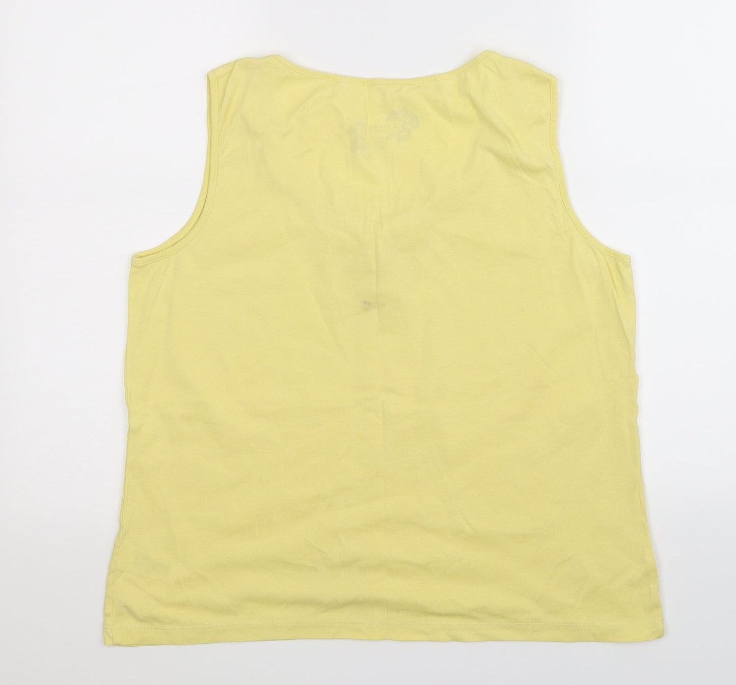 Womens UK Size 16 Debenhams Yellow Basic Tank