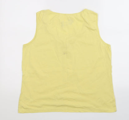 Womens UK Size 16 Debenhams Yellow Basic Tank
