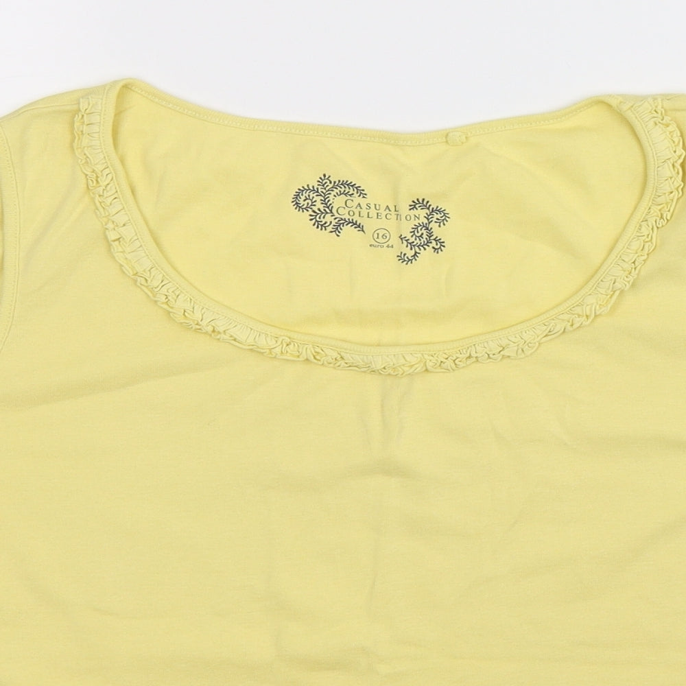 Womens UK Size 16 Debenhams Yellow Basic Tank