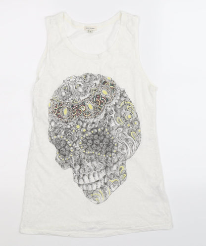 Womens UK Size 8 River Island White Basic Tank