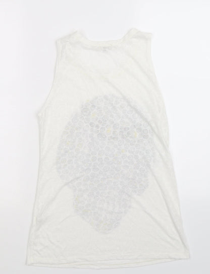 Womens UK Size 8 River Island White Basic Tank