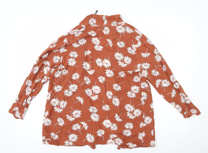 New Look Womens Brown Floral  Cardigan Jumper Size 10