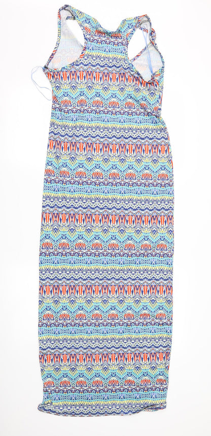 high rose Womens Blue Geometric  Maxi  Size S