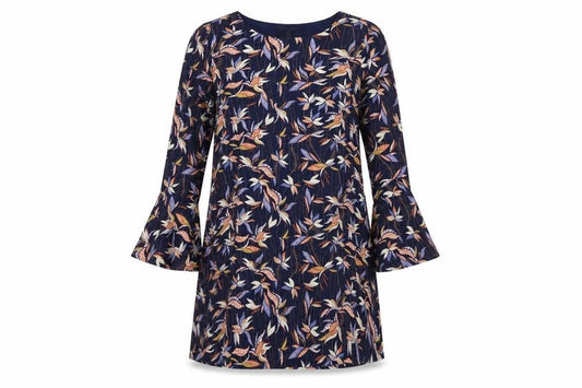 Mela London Womens Blue Floral  A-Line  Size 8