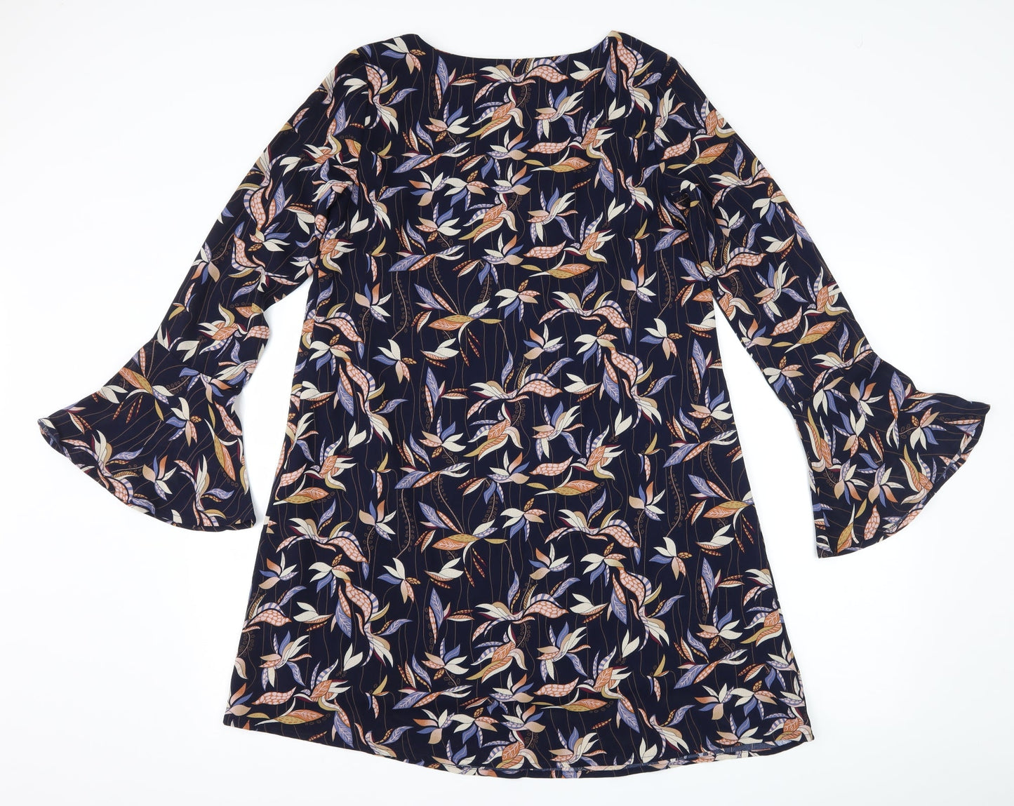 Mela London Womens Blue Floral  A-Line  Size 8