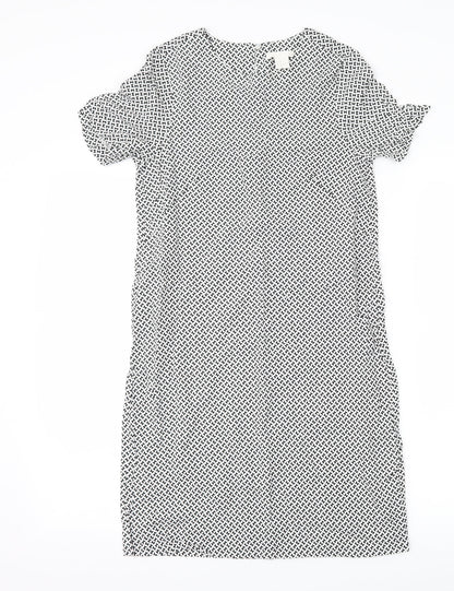 H&M Womens White Geometric  Shift  Size 4