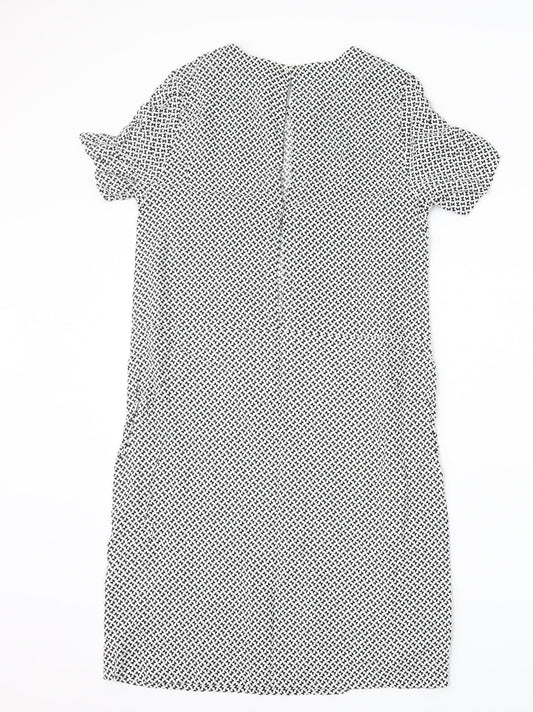 H&M Womens White Geometric  Shift  Size 4