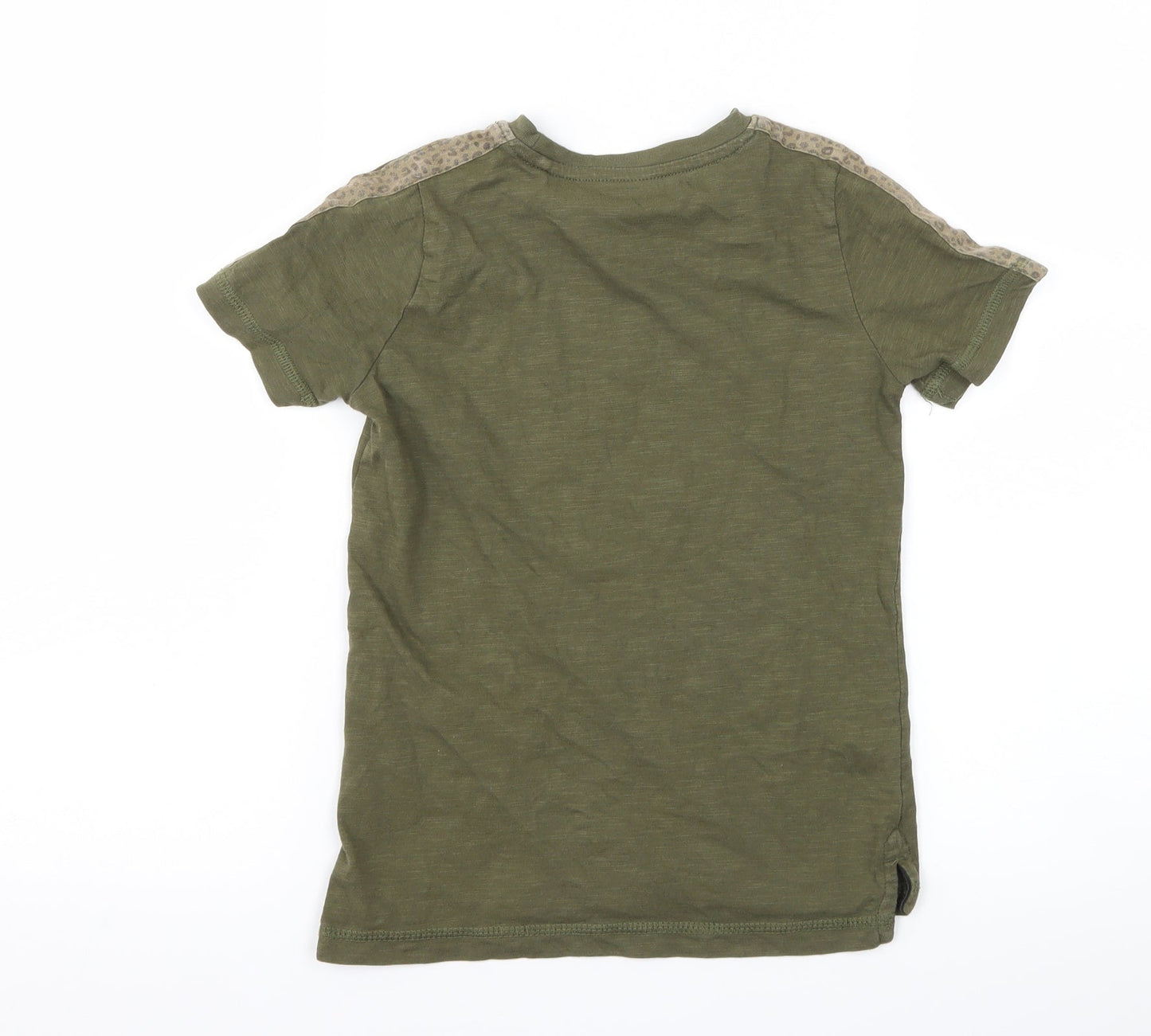 T?U Girls Green Animal Print  Basic T-Shirt Size 5 Years  - fresh