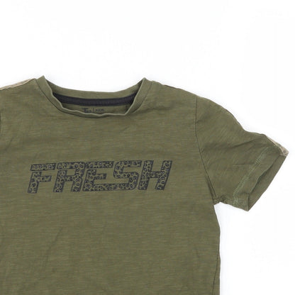 T?U Girls Green Animal Print  Basic T-Shirt Size 5 Years  - fresh