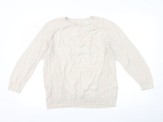 Warehouse Womens Beige   Pullover Jumper Size 14